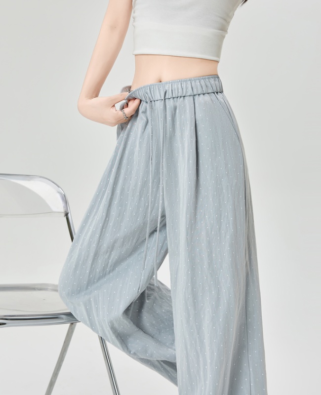 Polka dot pants slim wide leg pants for women