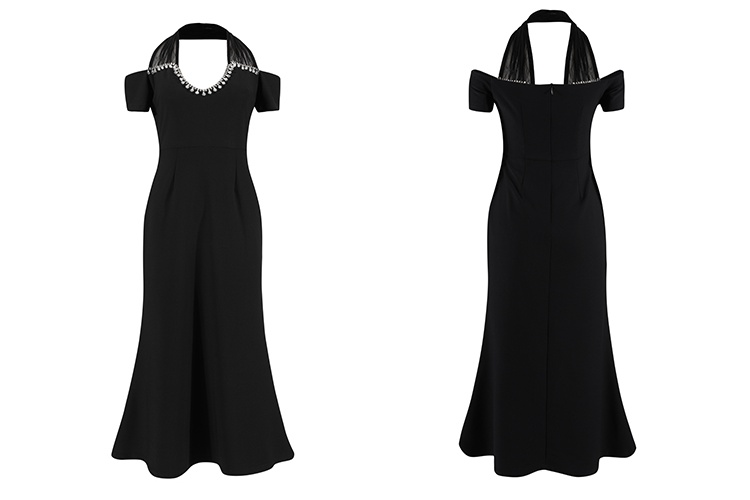 Light luxury halter evening dress slim dress for women