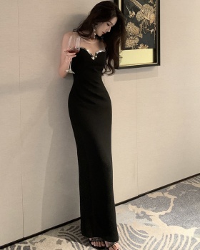 Light luxury pinched waist formal dress long dress