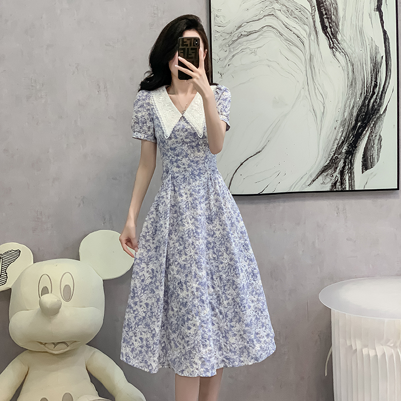 France style long dress doll collar dress for women