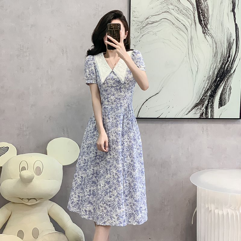 France style long dress doll collar dress for women