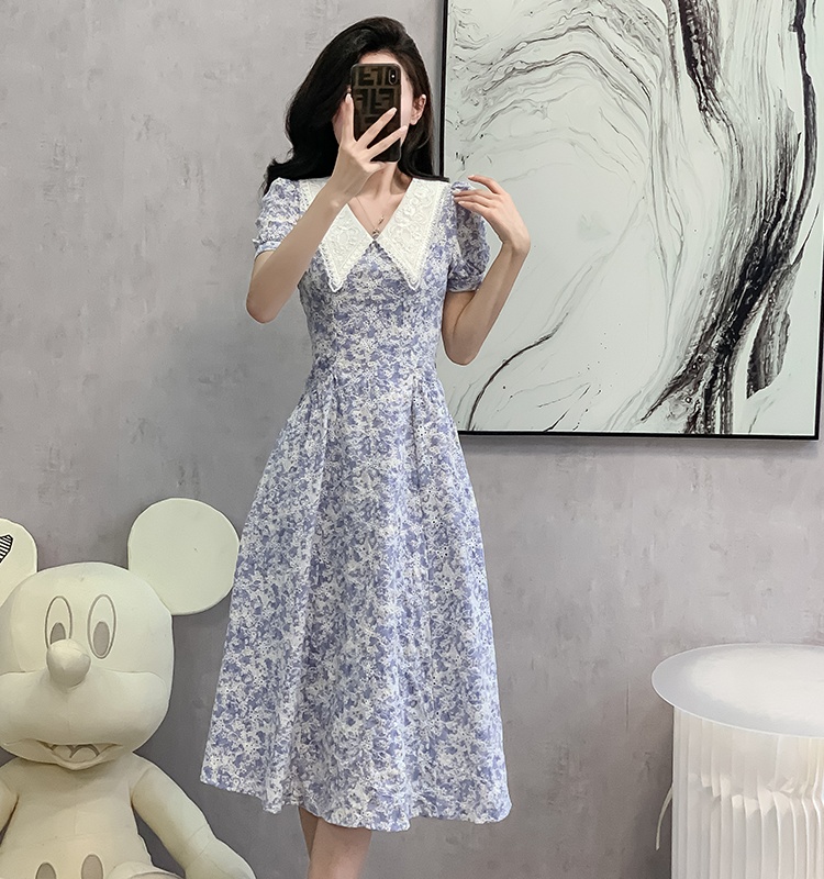 France style long dress doll collar dress for women