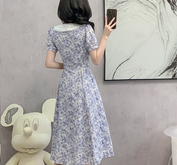 France style long dress doll collar dress for women