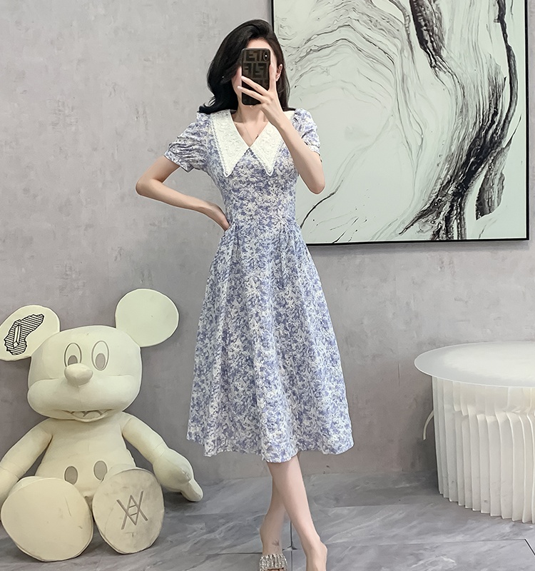 France style long dress doll collar dress for women