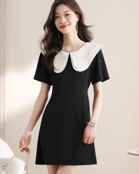 Pinched waist France style T-back A-line dress for women