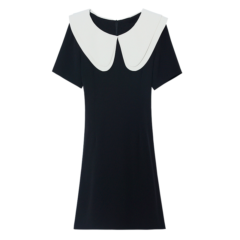 Pinched waist France style T-back A-line dress for women