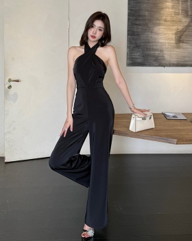 Long high waist wide leg pants temperament jumpsuit