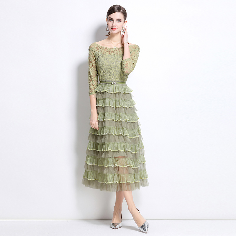 France style gauze dress retro long dress for women