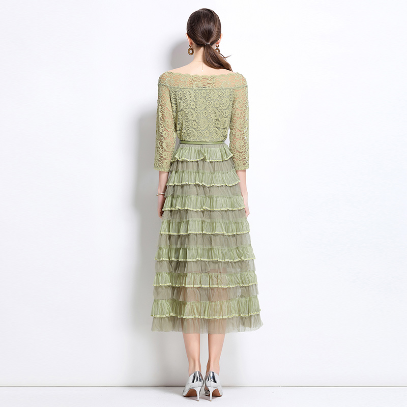 France style gauze dress retro long dress for women