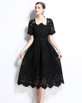 Elegant dress short sleeve long dress for women