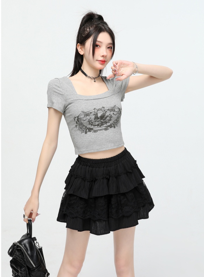 High waist short skirt splice skirt for women