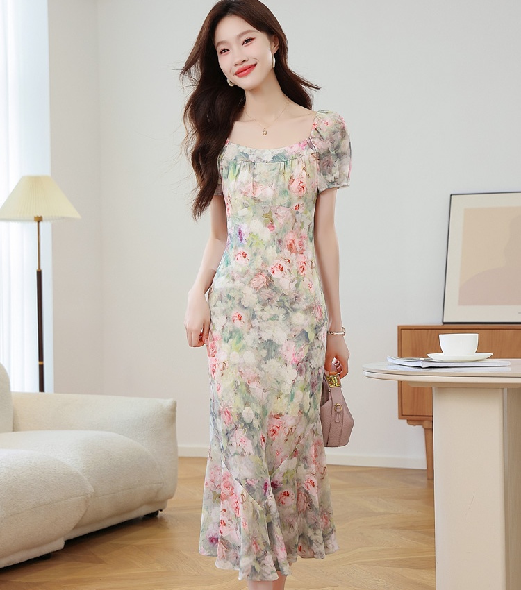 Summer mermaid long dress France style dress