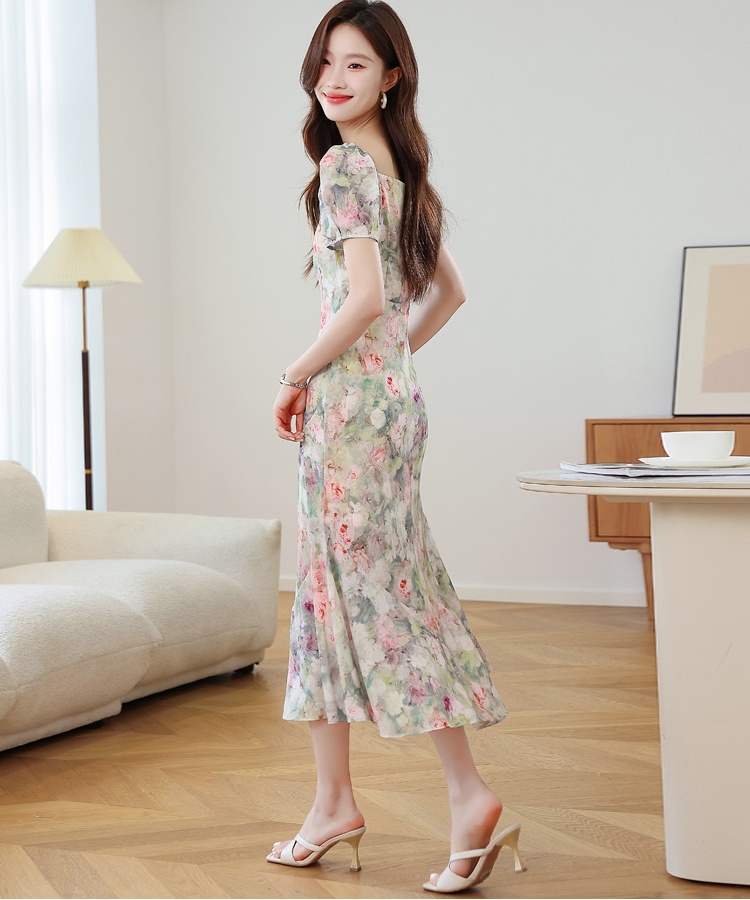 Summer mermaid long dress France style dress