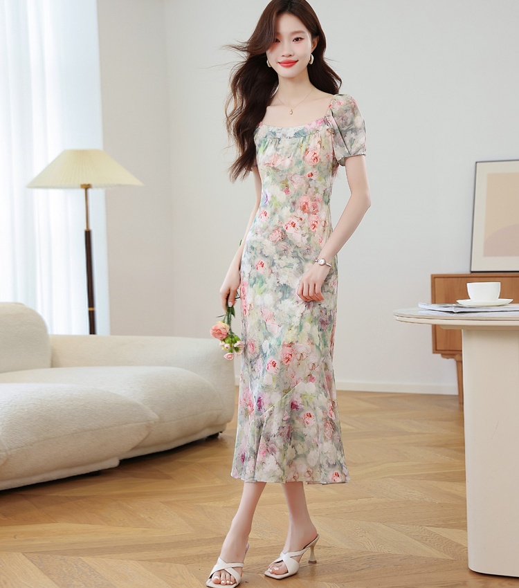 Summer mermaid long dress France style dress