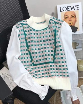 Puff sleeve tops spring sweater for women