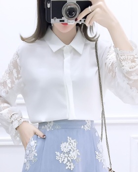 Temperament lady lace chiffon shirt