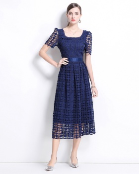 Slim long light luxury fashion lace hollow dress