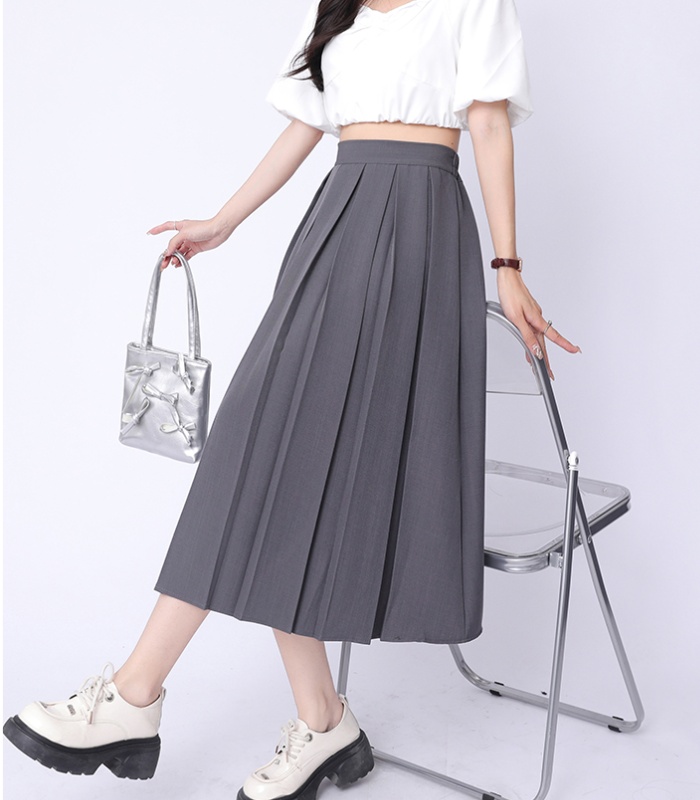 High waist pleated business suit slim drape skirt for women