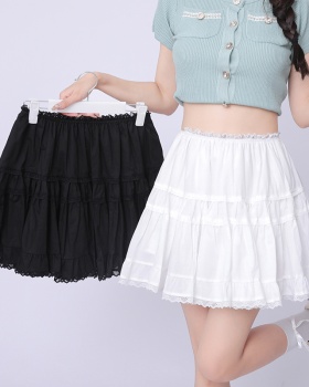 All-match splice skirt A-line lace short skirt