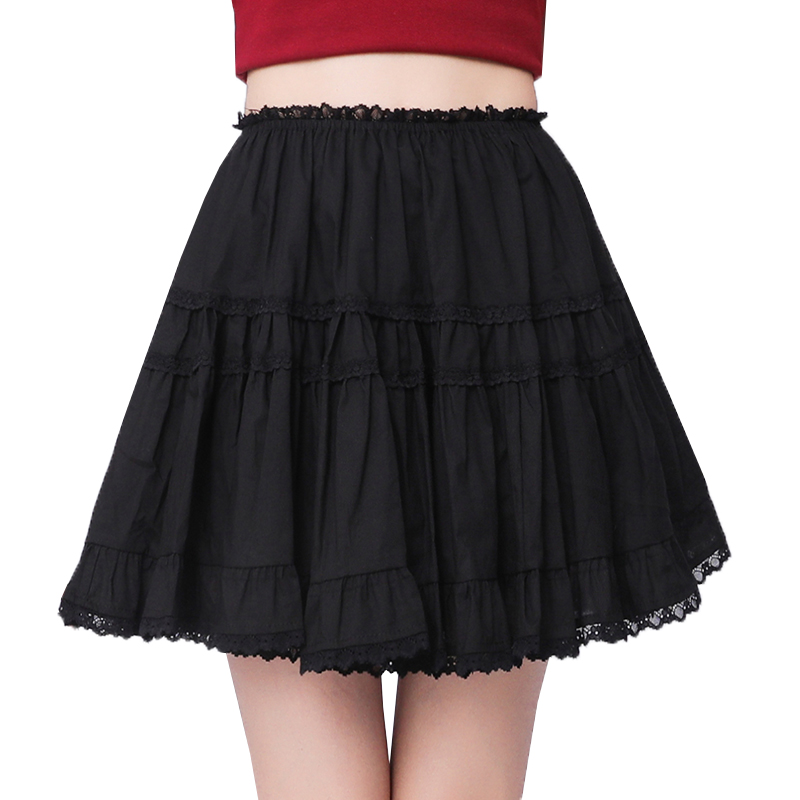 All-match splice skirt A-line lace short skirt