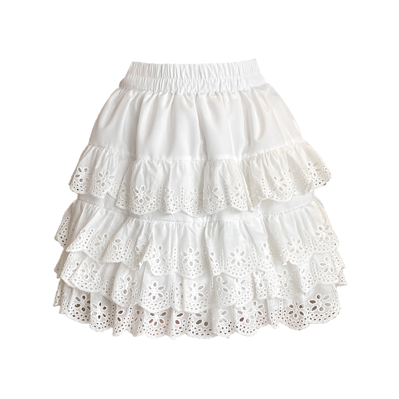 Cake A-line short skirt thick and disorderly skirt