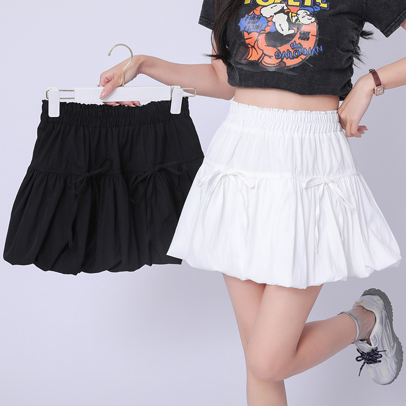 Thick and disorderly bow skirt A-line short skirt for women