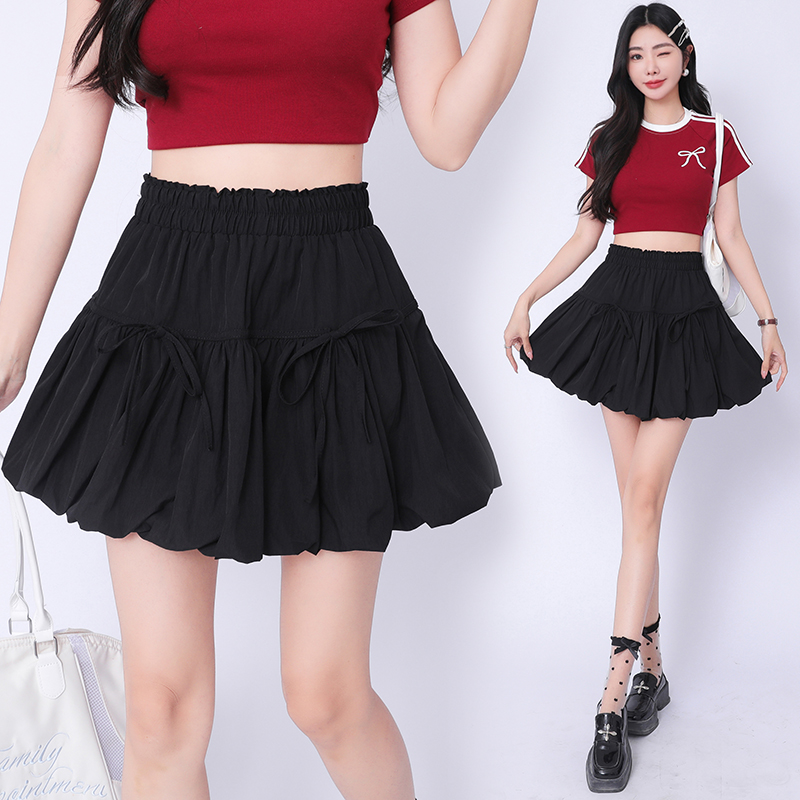 Thick and disorderly bow skirt A-line short skirt for women