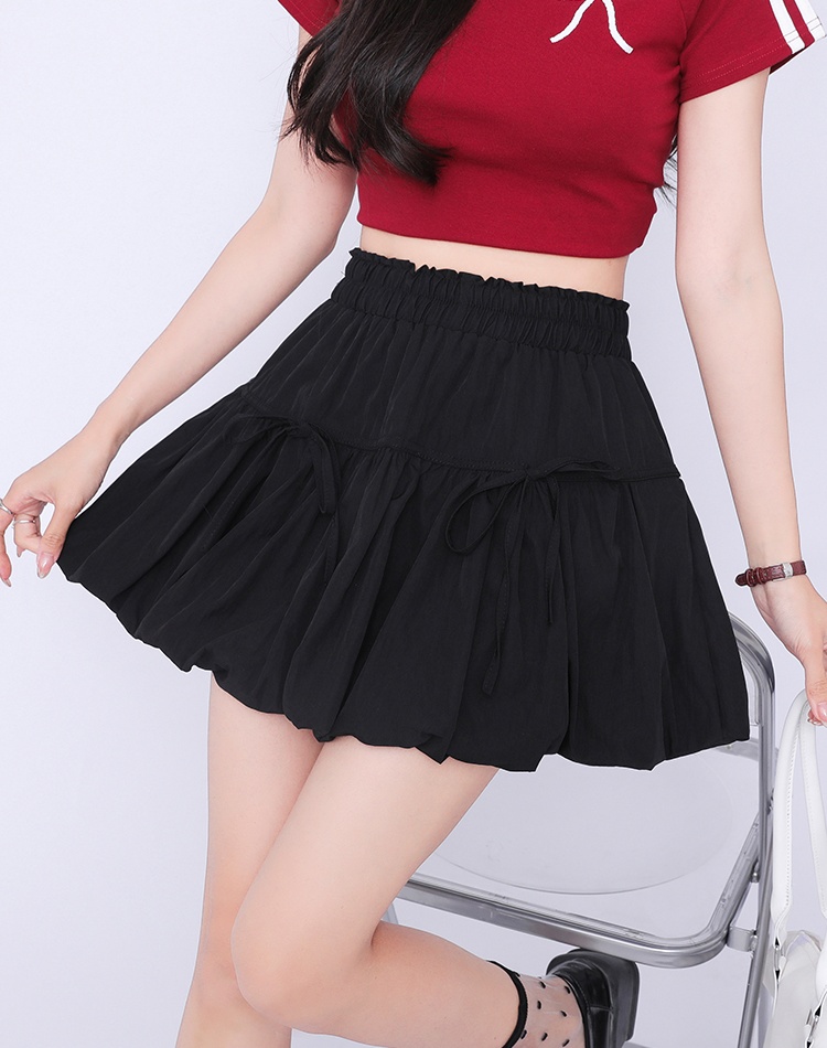 Thick and disorderly bow skirt A-line short skirt for women