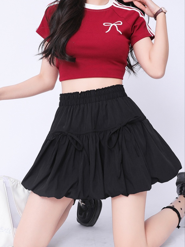 Thick and disorderly bow skirt A-line short skirt for women