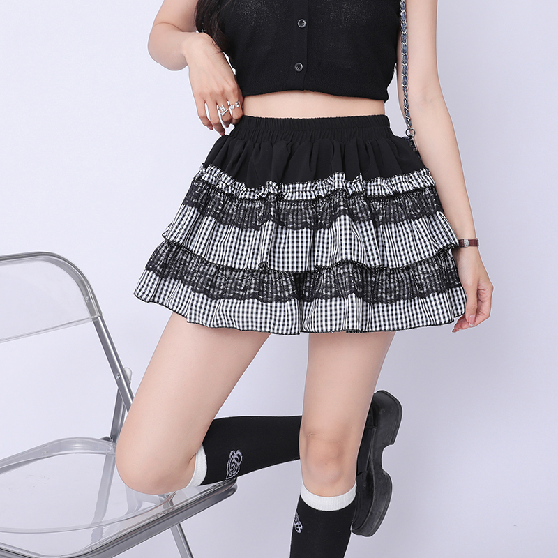 Spring and summer lace short skirt high waist skirt