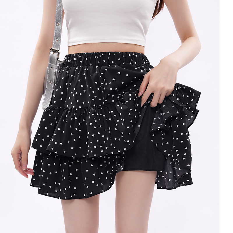 Polka dot short skirt high waist skirt for women