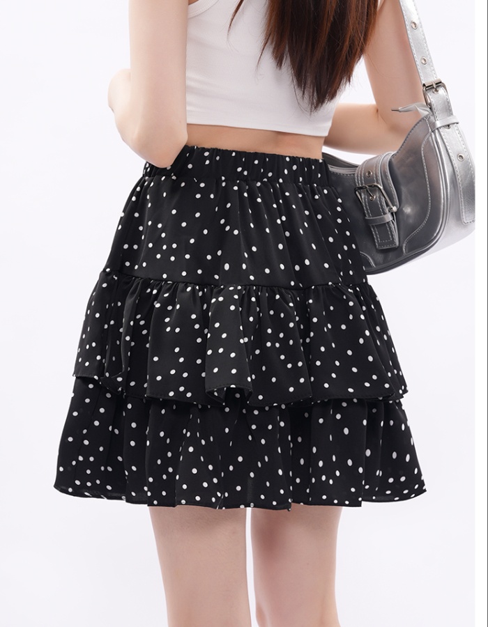 Polka dot short skirt high waist skirt for women