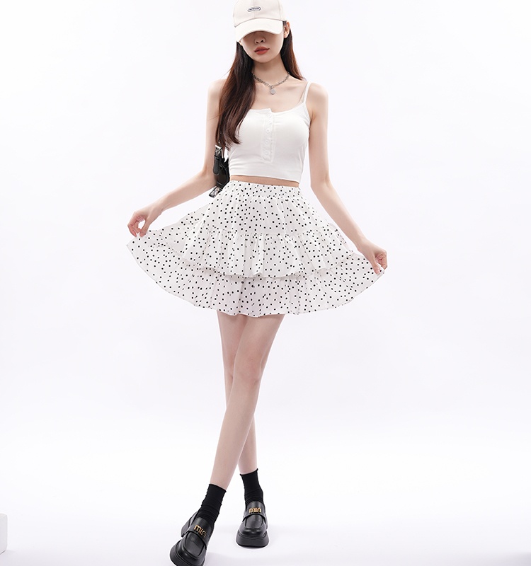 Polka dot short skirt high waist skirt for women