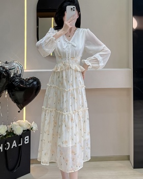 Printing lace spring cake dress for women