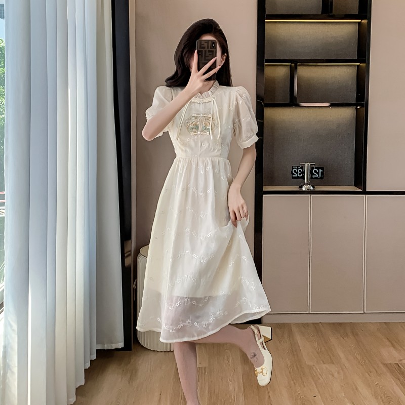 Embroidery dress cheongsam for women