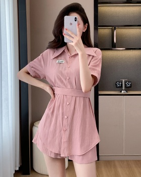 Temperament show young shirt Casual dress 2pcs set