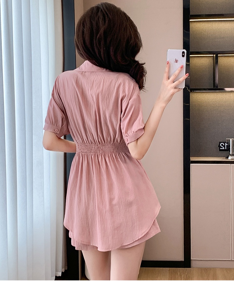 Temperament show young shirt Casual dress 2pcs set