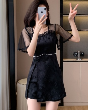 Temperament summer shorts fashion gauze dress 2pcs set