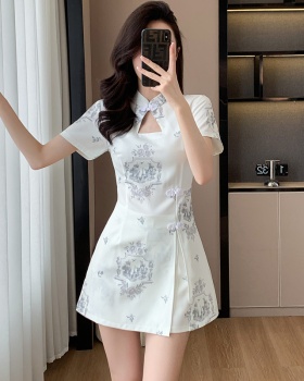 Fashion dress temperament cheongsam 2pcs set