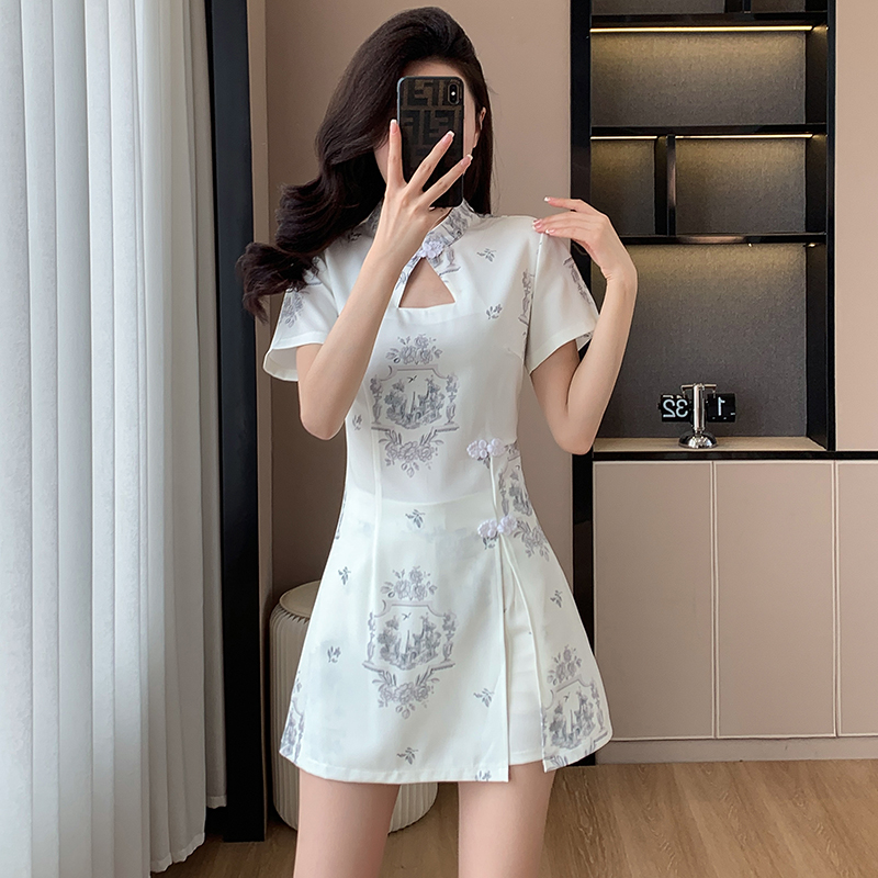 Fashion dress temperament cheongsam 2pcs set