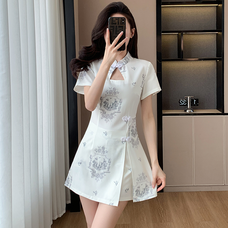 Fashion dress temperament cheongsam 2pcs set