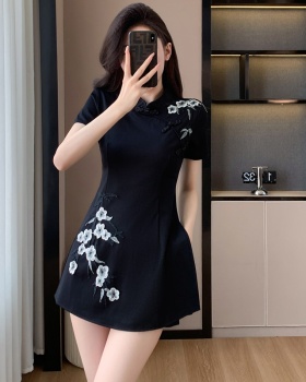 Summer Chinese style cheongsam temperament dress 2pcs set