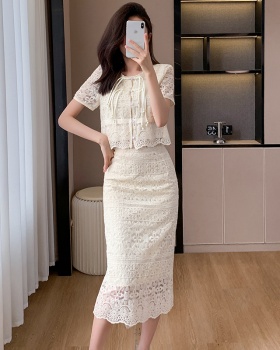 Summer temperament tops Chinese style skirt 2pcs set