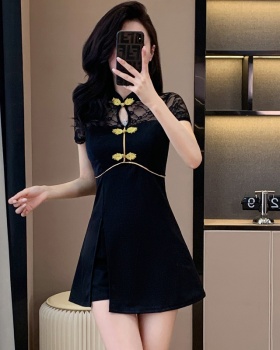 Chinese style dress temperament shorts 2pcs set