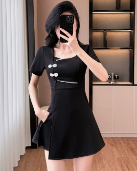 Chinese style temperament dress slim shorts 2pcs set