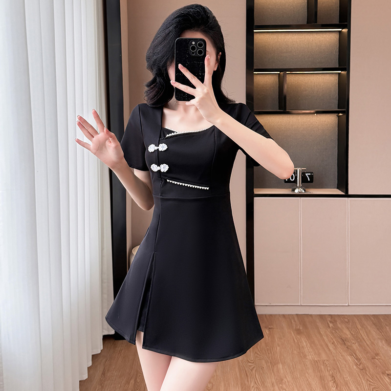 Chinese style temperament dress slim shorts 2pcs set