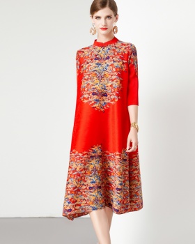 Large yard dress cstand collar cheongsam for women