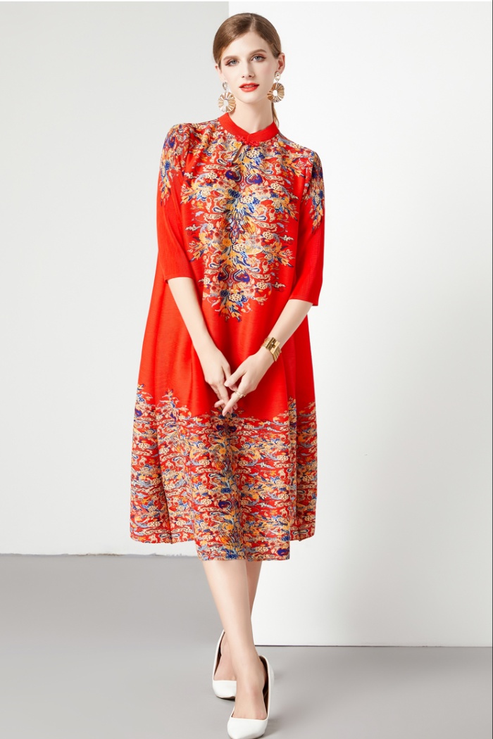 Large yard dress cstand collar cheongsam for women