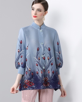 Summer lantern sleeve tops printing coat for women