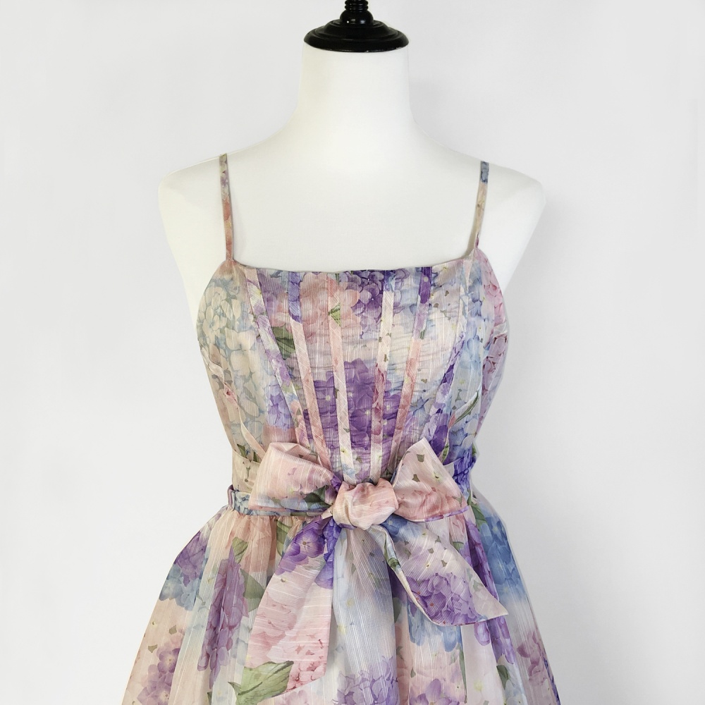 Purple jumpsuit floral long dress